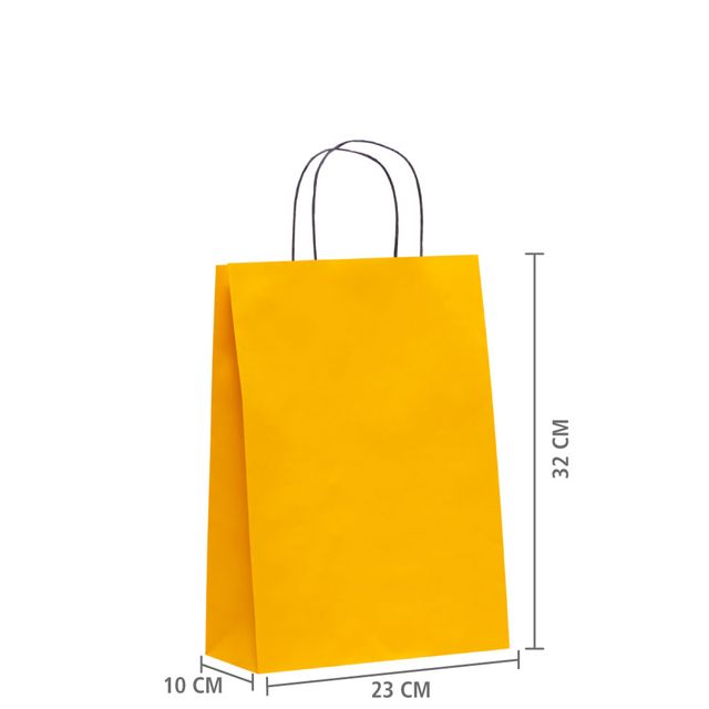 Sacola de papel amarela tamanho Sacola de papel amarela tamanho