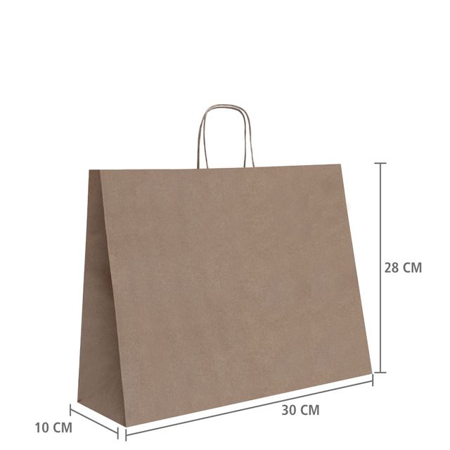 Sacola de papel kraft horizontal tamanho Sacola de papel kraft horizontal tamanho