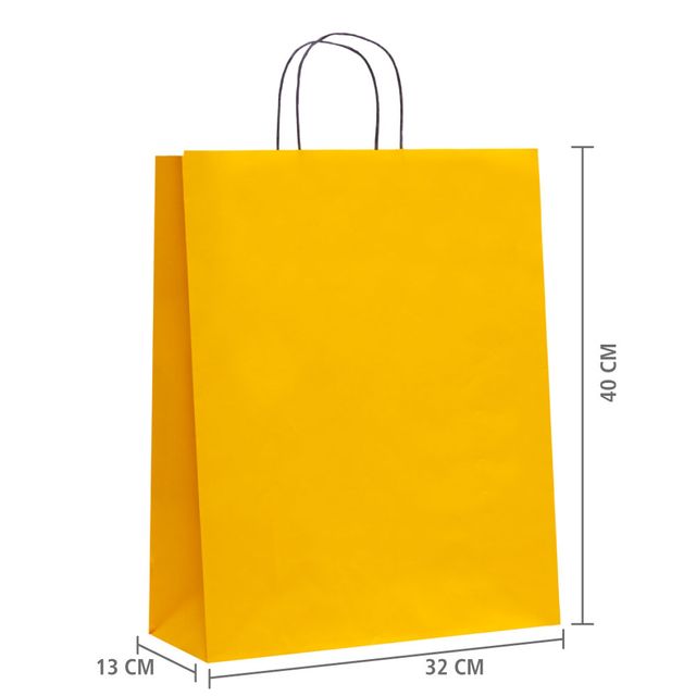 Sacola de papel amarela tamanho Sacola de papel amarela tamanho