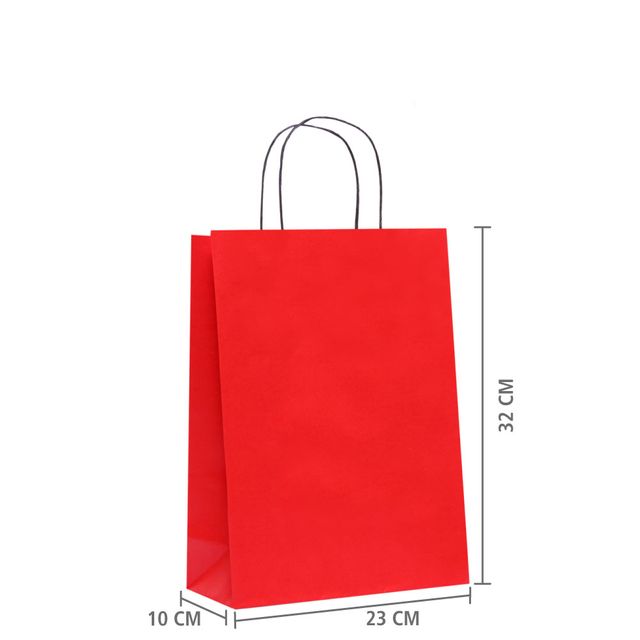 Sacola de papel vermelho tamanho Sacola de papel vermelho tamanho