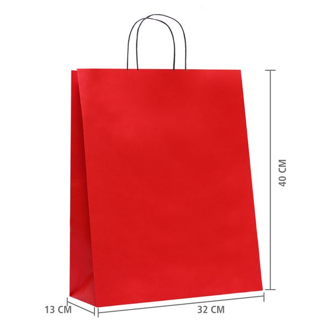 Sacola de papel vermelho tamanho Sacola de papel vermelho tamanho