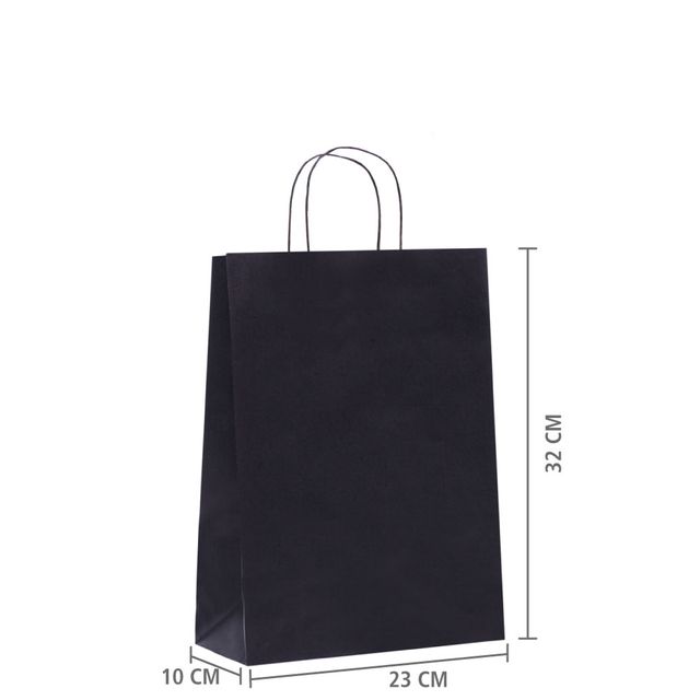 Sacola de papel preto tamanho Sacola de papel preto tamanho