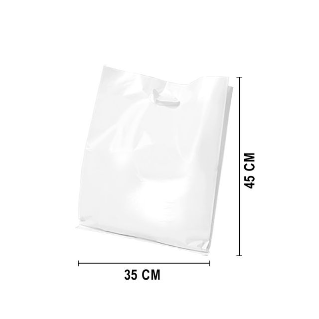 Sacola Plástico Alça Vazada M (Sem Impressão) 35x45 cm