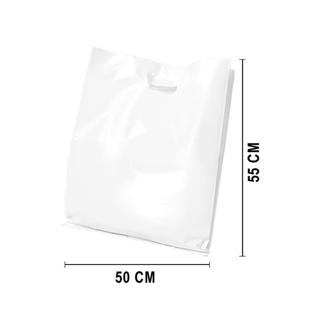 Sacola Plástico Alça Vazada G (Sem Impressão) 50x55 cm