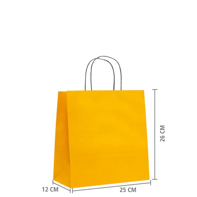 Sacola de papel amarela tamanho Sacola de papel amarela tamanho
