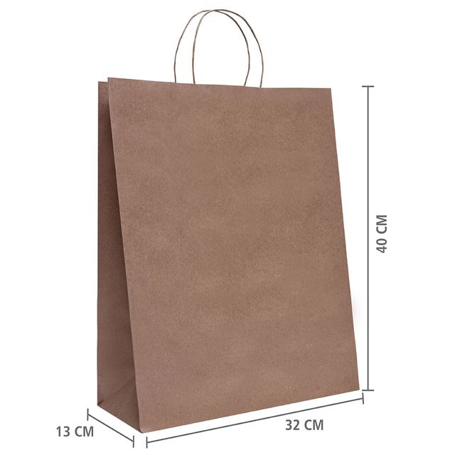 Sacola de papel kraft tamanho Sacola de papel kraft tamanho