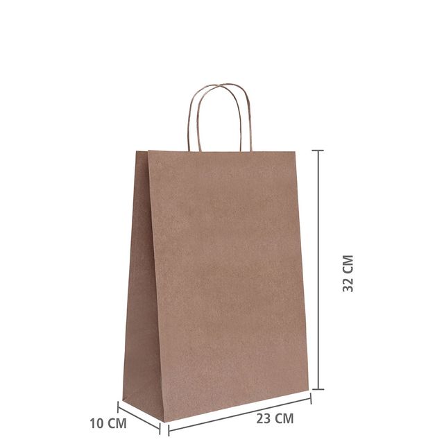 Sacola de papel kraft tamanho  Sacola de papel kraft tamanho