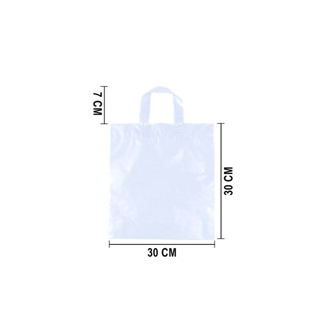 Sacola plástica com alça flex tamanho  Sacola plástica com alça flex tamanho