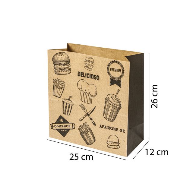 Saco de papel kraft delivery tamanho Saco de papel kraft delivery tamanho