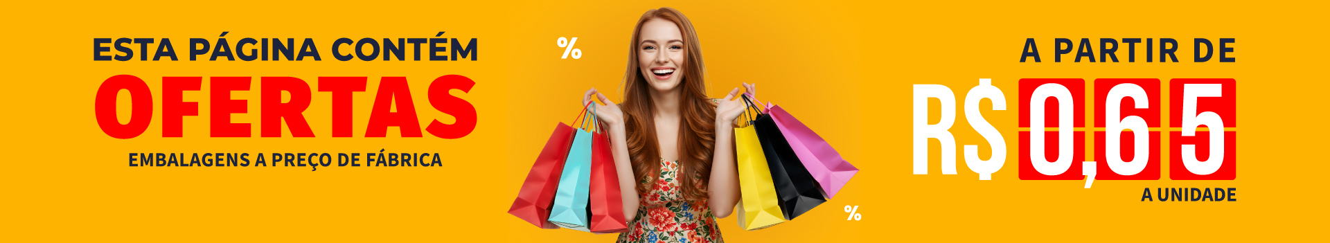 Mini banner sacolas pagina promoção