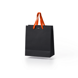 Sacola-de-papel-kraft-preto-alca-laranja-tamanho-17x15x7