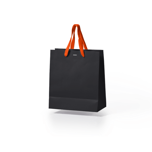 Sacola-de-papel-kraft-preto-alca-laranja-tamanho-17x15x7