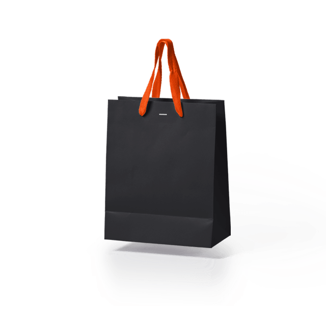 Sacola-de-papel-kraft-preto-alca-laranja-tamanho-25x22x9